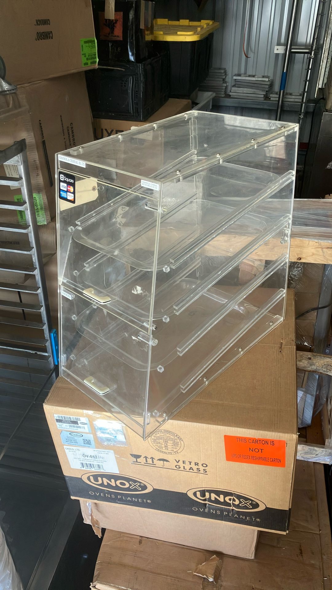 Pastry case countertop made of acrylic