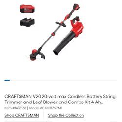 Craftsman Bundle (Leaf Blower), (Trimmer) With One Battery  And Charger