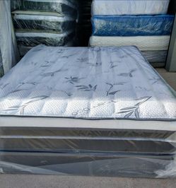 full size bamboo orthopedic pillow top mattress and box spring