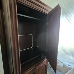 Entertainment Center/Armoire, Curio Cabinet with light and shelf 