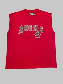 Angels Baseball vintage 2002 sleeveless red Lee sports 2002 shirt Size XL