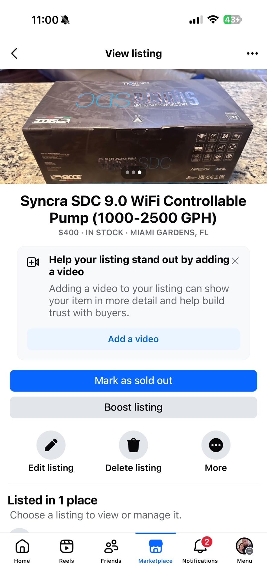 Syncra SDC 9.0 WiFi Controllable Pump (1000-2500 GPH)