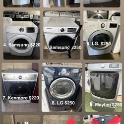 Electric Or Gas Dryer Prices $150-250