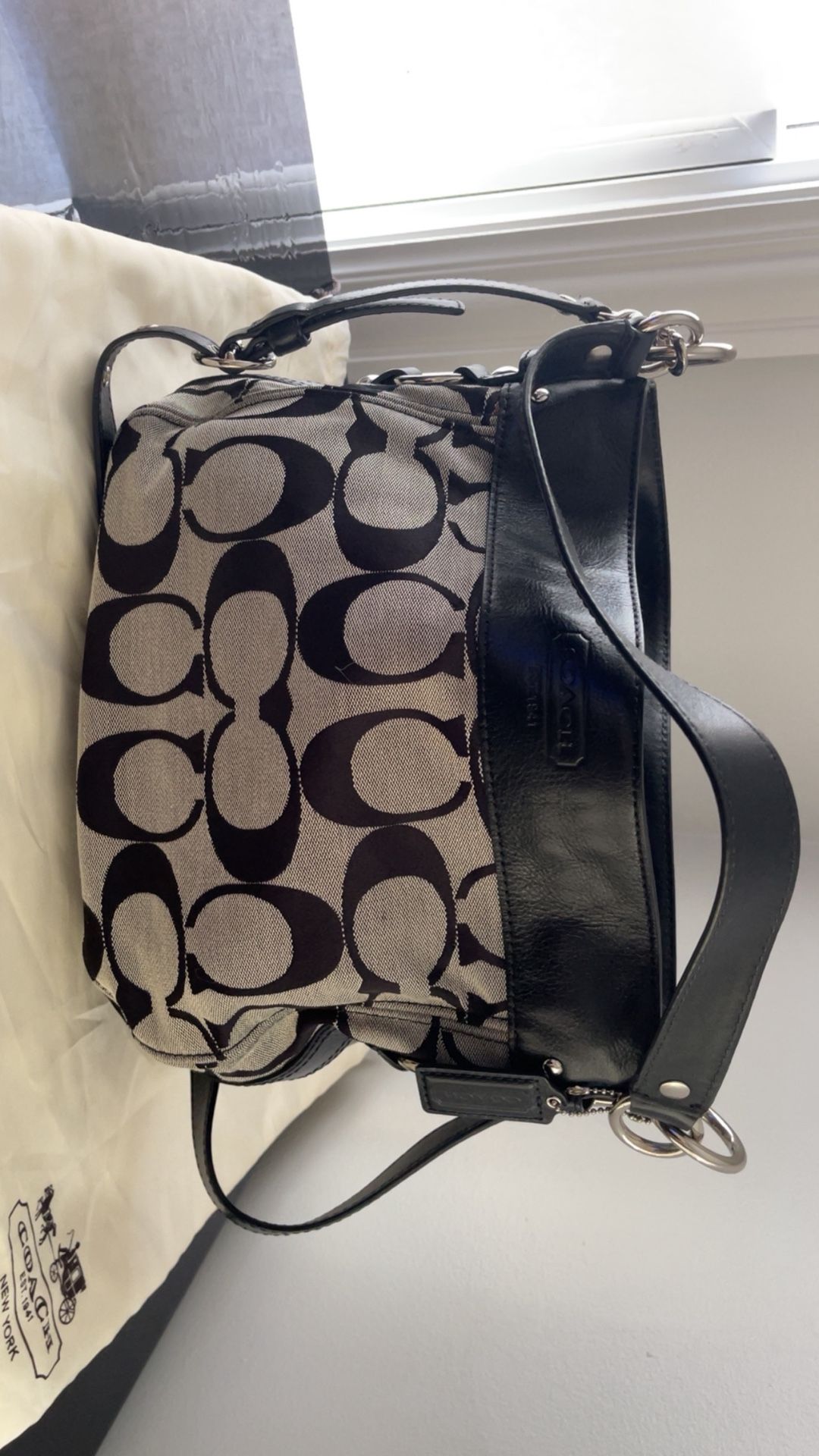 Black Coach Signature Tote Bag