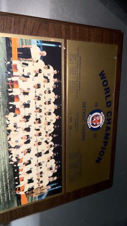 1984 Detroit Tigers World Champions Commemorative Plaque