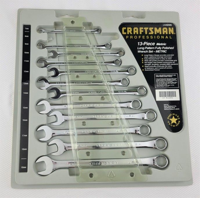 New Craftsman Pro 12 pc Long Polished Metric Wrench Set USA