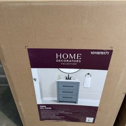 Home Decorators Collection Hailey 25 in. Single Sink Laguna Blue Bath Vanity