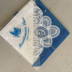 Vintage Monogrammed Renaissance lace handkerchief