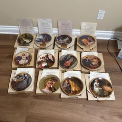 Norman Rockwell Plates set of 12