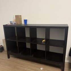 BLACK WOOD BOOKSHELF 4X2 CUBE