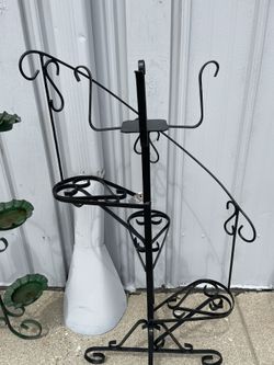 Vintage Rod Iron Tiered Plant Stand