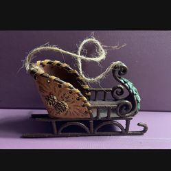 Vintage Ornament Metal Sleigh Never Used
