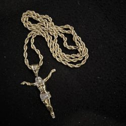 Rope Chain & Pendant REAL GOLD 10k 