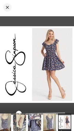 NEW!  Jessica Simpson blue floral print mini dress (M)