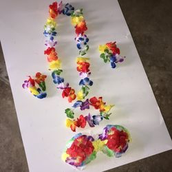 NEW kids 5 piece Hawaiian leis (bikini top) Halloween costume accessories