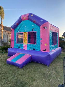 Girls bounce house with blower and (4) banners for sale commercial grade