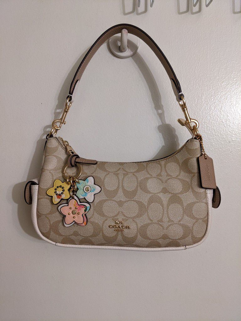 Coach Shoulder Bag W/ Flower Charm Brand New & Authentic!!! for Sale in  Chandler, AZ - OfferUp