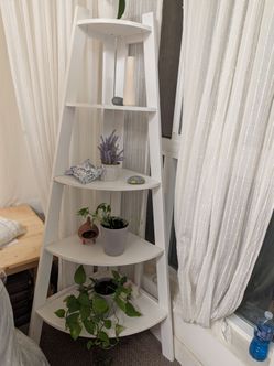 White Furniture Set – Bookshelf, Corner Shelf & Side Table – $60