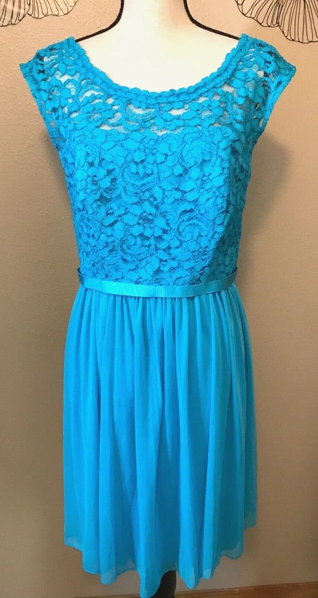 David's Bridal Cap Sleeve Lace and Mesh Long Bridesmaid Dress