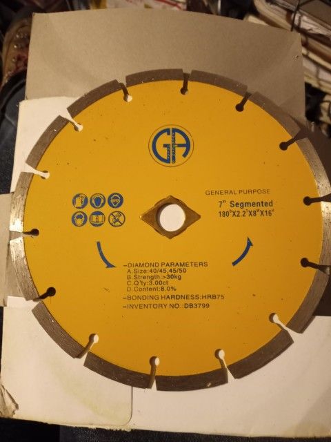 Dry. Cutting. Diamond. Blade. 7-- Inch. New