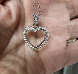 Open Heart ❤️ 925 Sterling Silver Necklace 