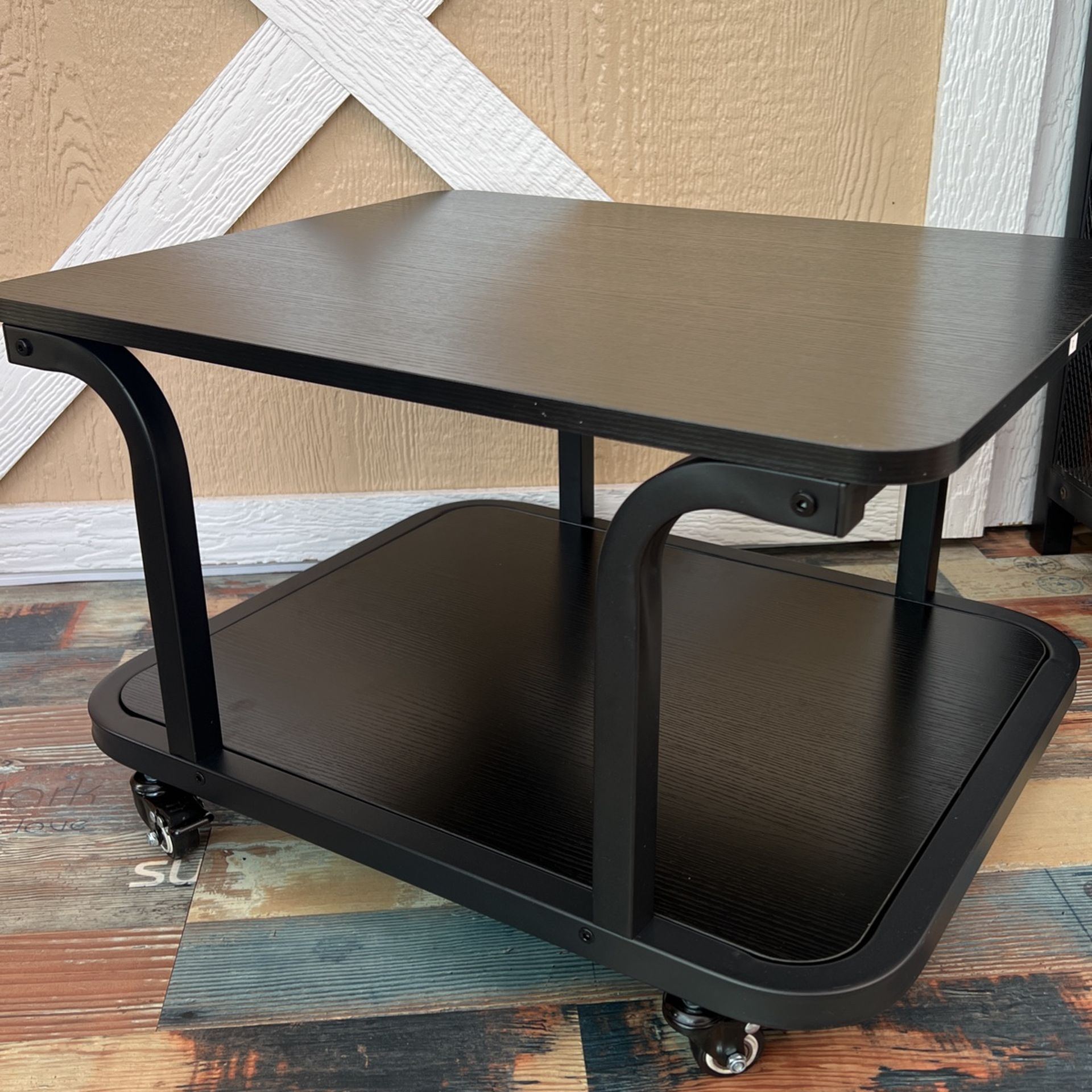 Natwind 2 Tier Laser Printer Stand,24''x20''x15'' Large Printer Table Copier Stand Under Desk,Heavy Duty Rolling Cart with Paper Storage Shelf,Printer