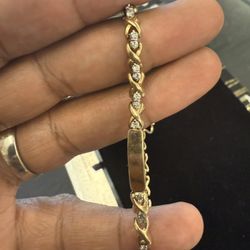 14KT Vintage Gold Bracelet W/ Natural Diamonds 35625-2