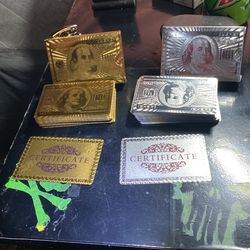 Yellow@white 24 Karat Gold Foil Deck Of Cards