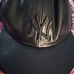 Leather NY Hat