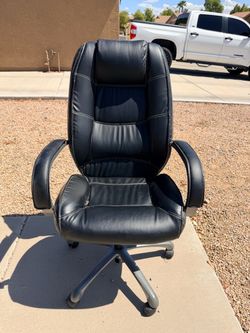 Black Faux Leather Adjustable Desk Computer PC Chair