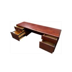 Kimball Mahogany Laminate Desk With Drawers FREE