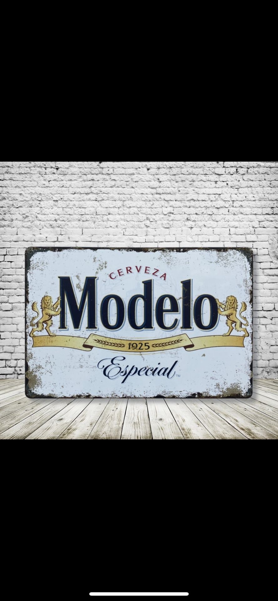 Modelo Vintage Style Antique Collectible Tin Metal Sign Wall Decor