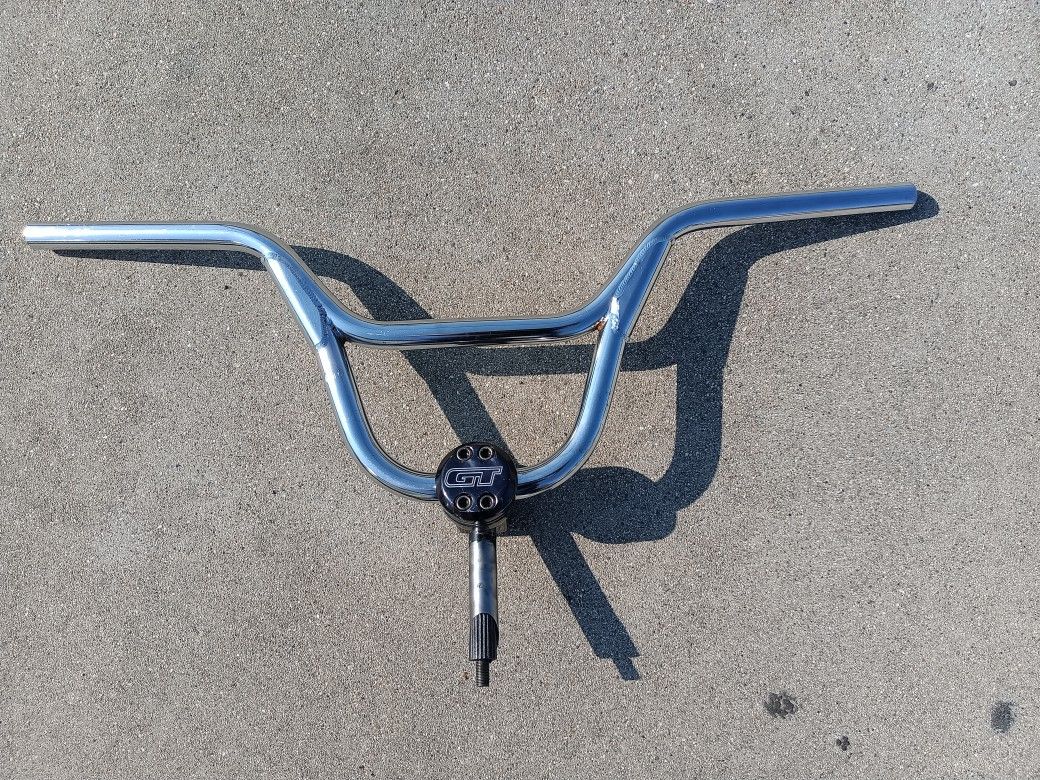 GT Dyno Bmx Freestyle Circle Stamped Bars And Piston Stem