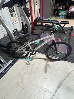 24” BMX Cruiser Bike Silver with Teal and Pink Accents