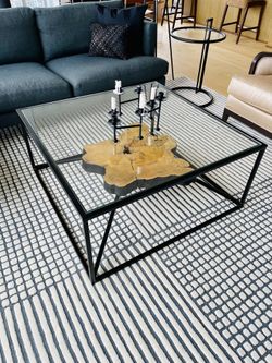 Custom Made Glass/Wood Coffee Table 