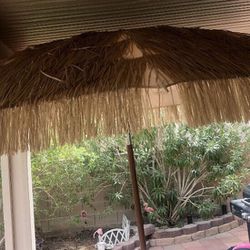 Huge Sturdy 8feet Tiki Style Straw Sun Shade Umbrella Hawaiian Look Summer Garden Backyard Beach Vacation