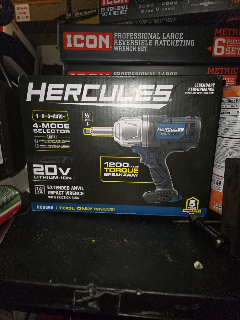 Hercules 20v Brushless 1/2 Drive Extended anvil impact wrench