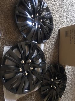 Lot Of 3 16” Ice Black Wheel Covers - Good Condition 