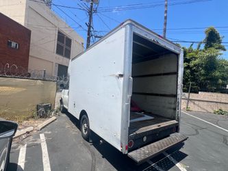 White GMC Box truck 2011