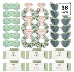 Bridesmaid Scrunchies Proposal Hair claws clips Set of 12 Bridal Shower heart sunglasses Gifts for Wedding Bachelorette Party Favors (36pcs sage green
