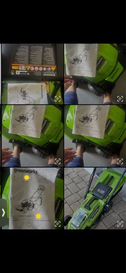 $100 green Work mower battery included