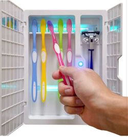 Electric Wall Mount Toothbrush & Razor Storage Holder Organizer with Clean Function