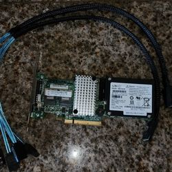 LSI LOGIC RAID Controller With Backup Battery And Breakout Cables
