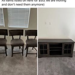 Chairs Only  Tv Stand Taken Already. 