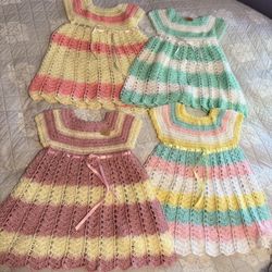 Handmade Knit Toddler Dresses  $28 each 