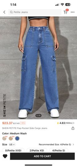 SHEIN Petite Cargo Jeans