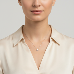 14K Yellow Gold Diamond Pendant & 18" Box Chain - 0.27ct