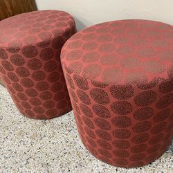 Set of 2 Moroccan Style Pouf Foot Ottoman / seat Stools or Side end table 20” W x 20” H