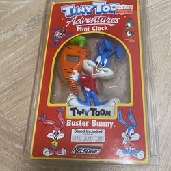 New 1990 Warner Bros Buster Bunny Mini Clock 