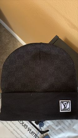 Black designer beanie